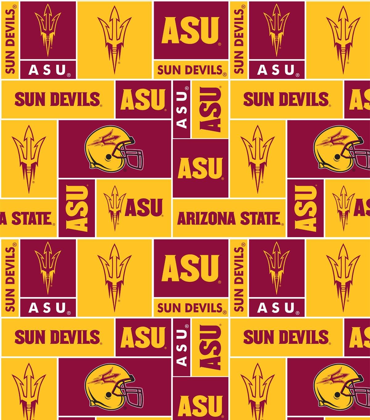 Arizona State NCAA Block Fleece Fabric